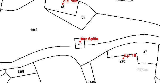 Svatý Jan 105754391 na parcele st. 277 v KÚ Hrachov, Katastrální mapa