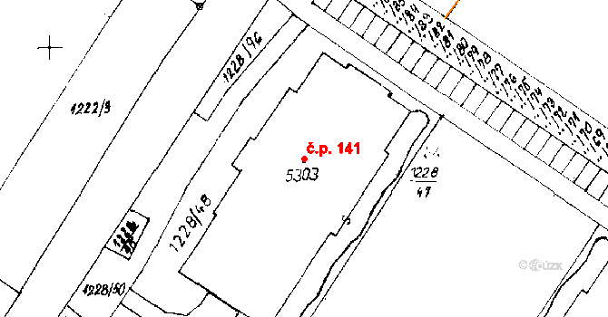 Poděbrady V 141, Poděbrady na parcele st. 5303 v KÚ Poděbrady, Katastrální mapa