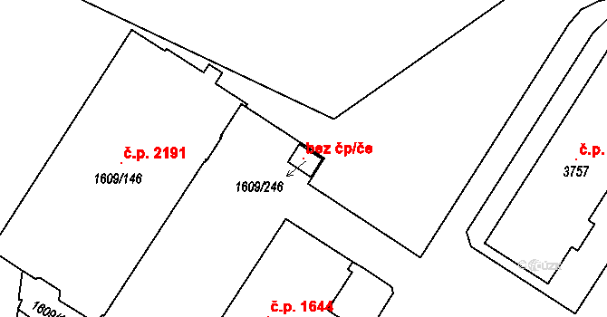 Plzeň 118147391 na parcele st. 1609/246 v KÚ Bolevec, Katastrální mapa