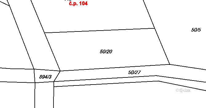 Vestec 141 na parcele st. 197 v KÚ Vestec nad Mrlinou, Katastrální mapa