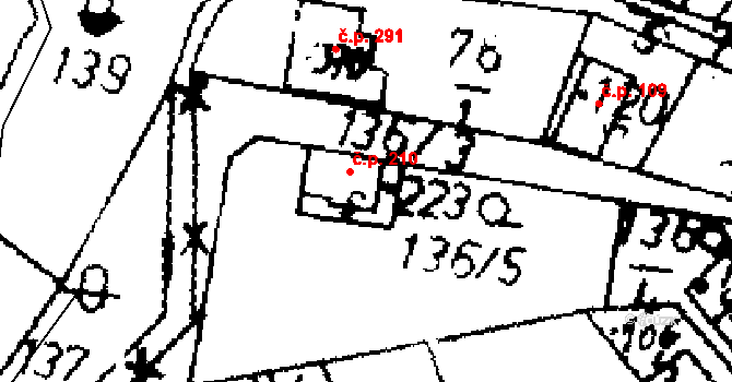 Zvoleněves 210 na parcele st. 223 v KÚ Zvoleněves, Katastrální mapa