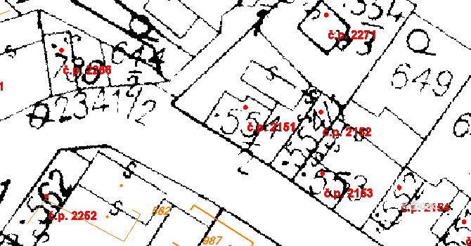 Podlusky 2151, Roudnice nad Labem na parcele st. 554/2 v KÚ Podlusky, Katastrální mapa