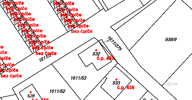 Rotava 463 na parcele st. 532 v KÚ Rotava, Katastrální mapa