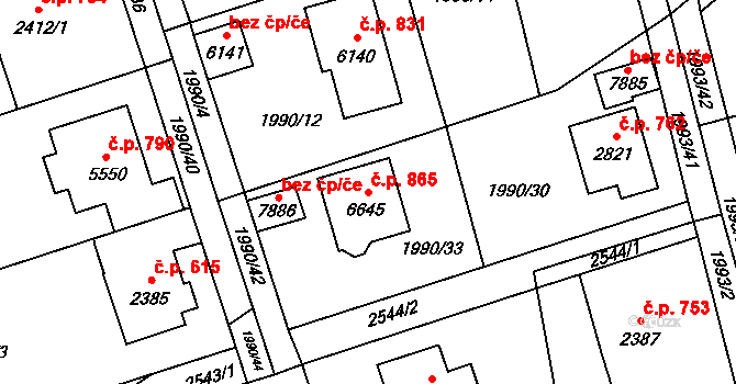 Beroun-Závodí 865, Beroun na parcele st. 6645 v KÚ Beroun, Katastrální mapa