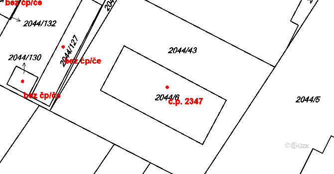 Zábřeh 2347 na parcele st. 2044/6 v KÚ Zábřeh na Moravě, Katastrální mapa