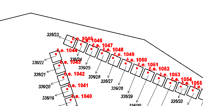 Květušín 1048, Polná na Šumavě na parcele st. 336/26 v KÚ Polná na Šumavě, Katastrální mapa