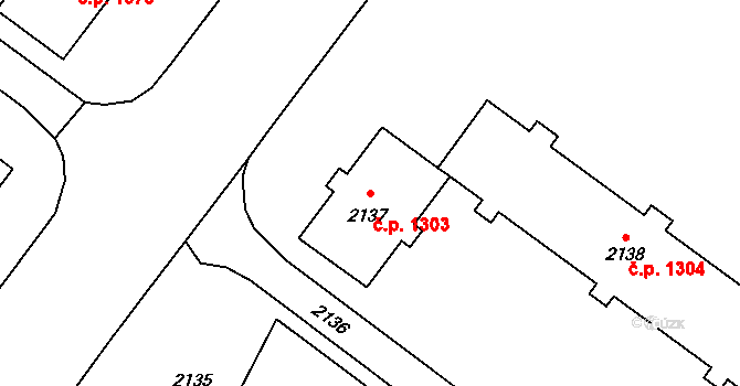 Poruba 1303, Ostrava na parcele st. 2137 v KÚ Poruba-sever, Katastrální mapa