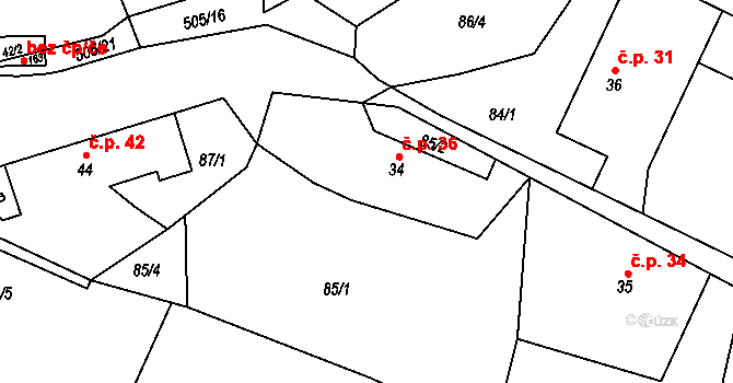 Bezděkov 36, Katastrální mapa