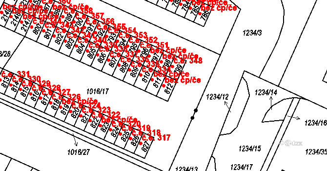 Mariánské Lázně 38973391 na parcele st. 812 v KÚ Úšovice, Katastrální mapa