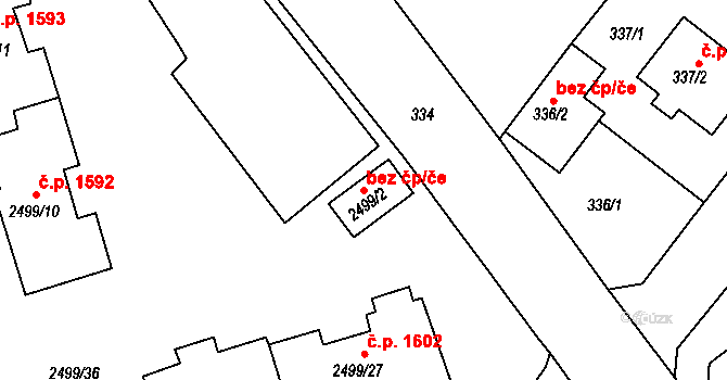 Teplice 39155391 na parcele st. 2499/2 v KÚ Teplice-Trnovany, Katastrální mapa