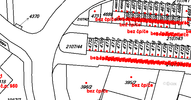 Brno 39476391 na parcele st. 4733 v KÚ Komín, Katastrální mapa