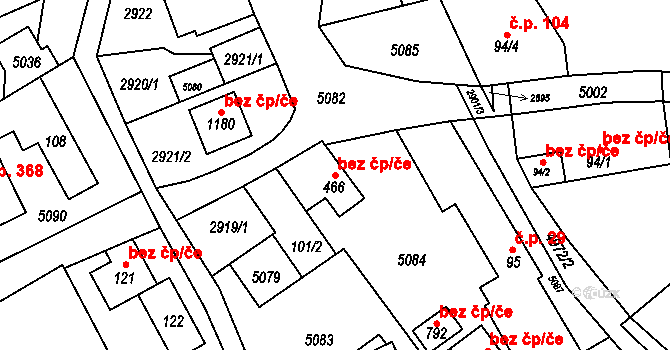 Francova Lhota 39528391 na parcele st. 466 v KÚ Francova Lhota, Katastrální mapa