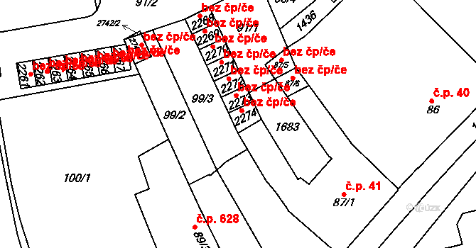 Blansko 39821391 na parcele st. 2274 v KÚ Blansko, Katastrální mapa