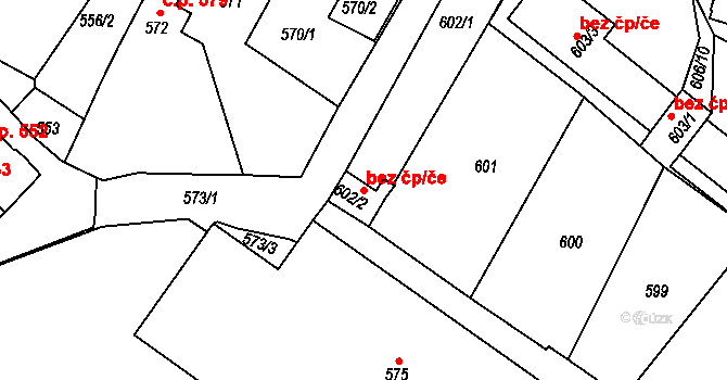 Jemnice 40149391 na parcele st. 602/2 v KÚ Jemnice, Katastrální mapa