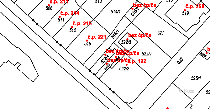 Litoměřice 41098391 na parcele st. 522/4 v KÚ Pokratice, Katastrální mapa