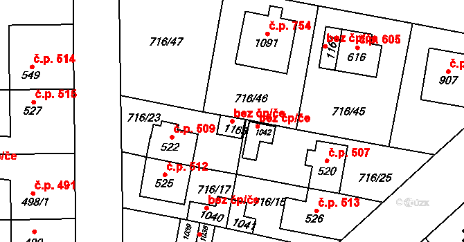 Velký Osek 41564391 na parcele st. 1163 v KÚ Velký Osek, Katastrální mapa