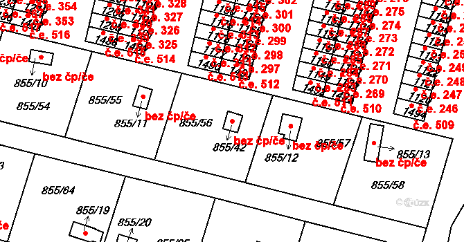 Teplice 41822391 na parcele st. 855/42 v KÚ Teplice-Řetenice, Katastrální mapa