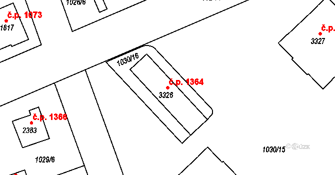 Pražské Předměstí 1364, Hradec Králové na parcele st. 3326 v KÚ Pražské Předměstí, Katastrální mapa