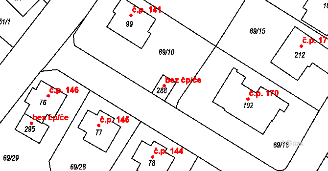 Příbram 44486391 na parcele st. 288 v KÚ Zdaboř, Katastrální mapa