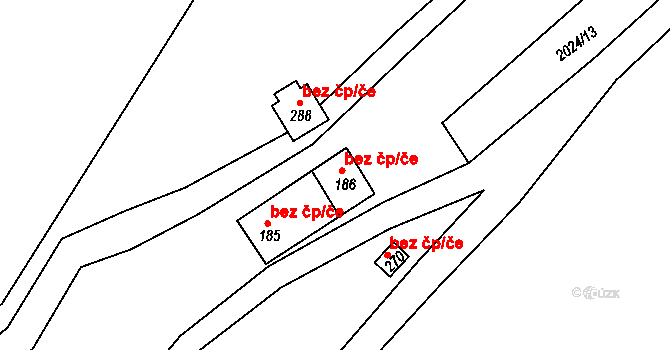 Zavlekov 45221391 na parcele st. 186 v KÚ Zavlekov, Katastrální mapa