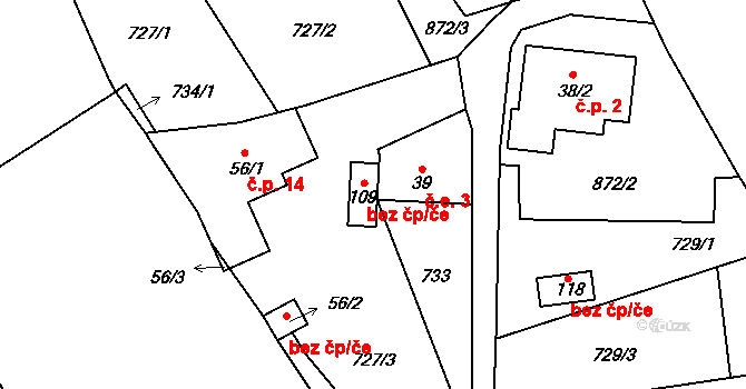 Votice 45348391 na parcele st. 109 v KÚ Hostišov, Katastrální mapa