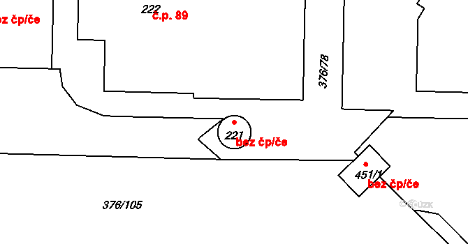 Litomyšl 46011391 na parcele st. 221 v KÚ Nedošín, Katastrální mapa