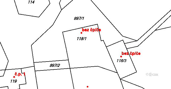 Teplice nad Metují 46578391 na parcele st. 118/1 v KÚ Horní Teplice, Katastrální mapa