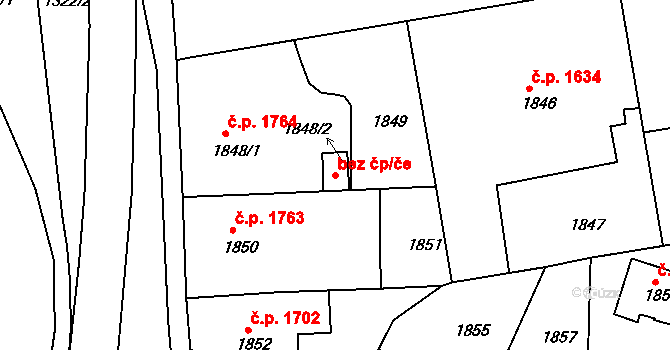 Tábor 46671391 na parcele st. 1848/2 v KÚ Tábor, Katastrální mapa