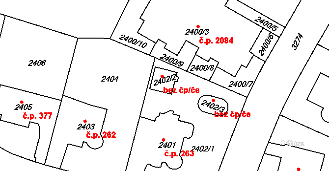 Praha 46720391 na parcele st. 2402/2 v KÚ Krč, Katastrální mapa