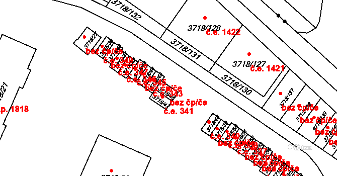 Litoměřice 47611391 na parcele st. 3718/46 v KÚ Litoměřice, Katastrální mapa