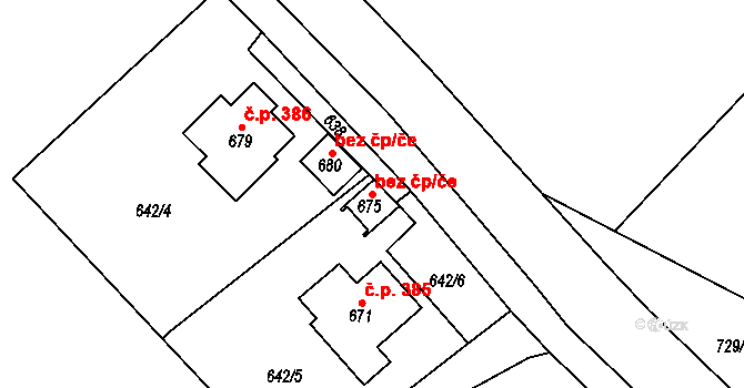 Vrchlabí 47701391 na parcele st. 675 v KÚ Podhůří-Harta, Katastrální mapa