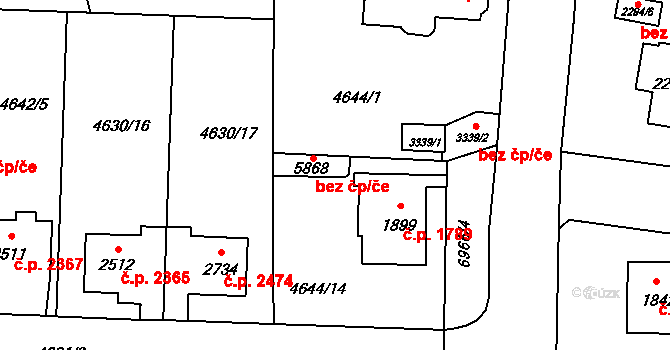 Žatec 47718391 na parcele st. 5868 v KÚ Žatec, Katastrální mapa