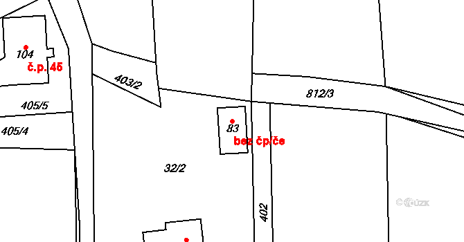 Štoky 48424391 na parcele st. 83 v KÚ Studénka u Štoků, Katastrální mapa