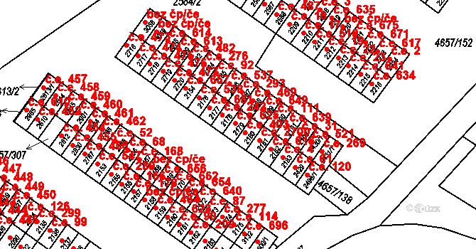 Veselí nad Moravou 625 na parcele st. 2179 v KÚ Veselí-Předměstí, Katastrální mapa