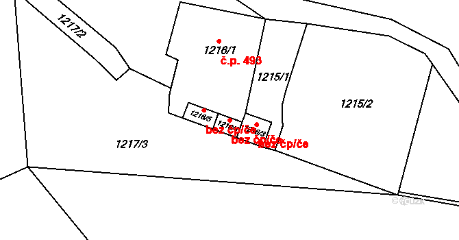 Chodov 80375391 na parcele st. 1216/4 v KÚ Dolní Chodov, Katastrální mapa