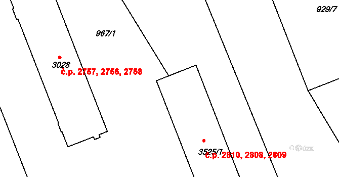Kroměříž 2808,2809,2810 na parcele st. 3525/1 v KÚ Kroměříž, Katastrální mapa