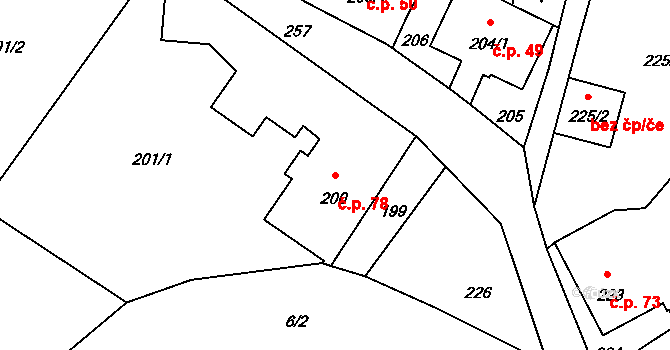 Lukášov 78, Jablonec nad Nisou na parcele st. 200 v KÚ Lukášov, Katastrální mapa