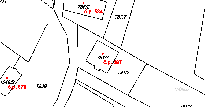 Krmelín 487 na parcele st. 791/7 v KÚ Krmelín, Katastrální mapa
