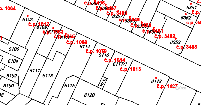 Židenice 1014, Brno na parcele st. 6116 v KÚ Židenice, Katastrální mapa
