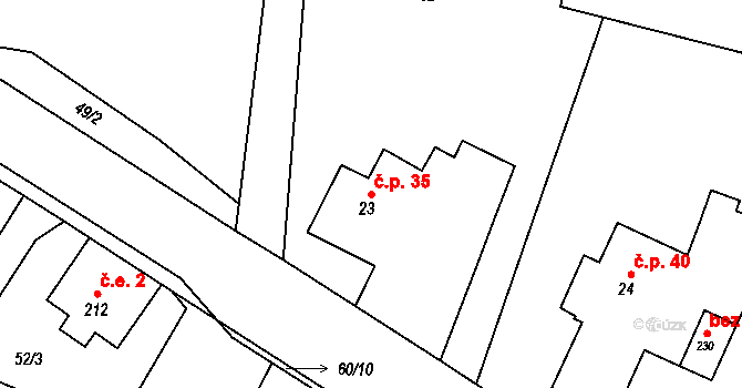 Dolní Vlčkovice 35, Vlčkovice v Podkrkonoší na parcele st. 23 v KÚ Dolní Vlčkovice, Katastrální mapa