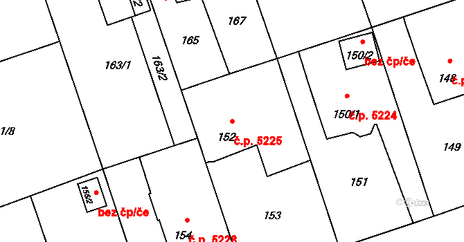 Třebovice 5225, Ostrava na parcele st. 152 v KÚ Třebovice ve Slezsku, Katastrální mapa