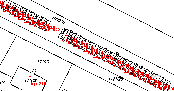 Bystřice nad Pernštejnem 514 na parcele st. 1111/5 v KÚ Bystřice nad Pernštejnem, Katastrální mapa