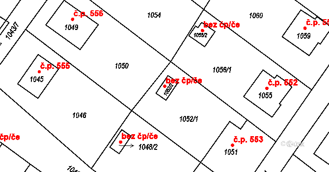 Vřesina 38049392 na parcele st. 1052/2 v KÚ Vřesina u Bílovce, Katastrální mapa