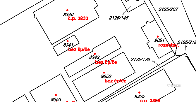 Hodonín 38906392 na parcele st. 8342 v KÚ Hodonín, Katastrální mapa
