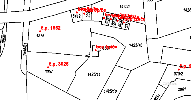 Jablonec nad Nisou 40826392 na parcele st. 6637 v KÚ Jablonec nad Nisou, Katastrální mapa