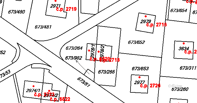 Zlín 2718 na parcele st. 2978/2 v KÚ Zlín, Katastrální mapa