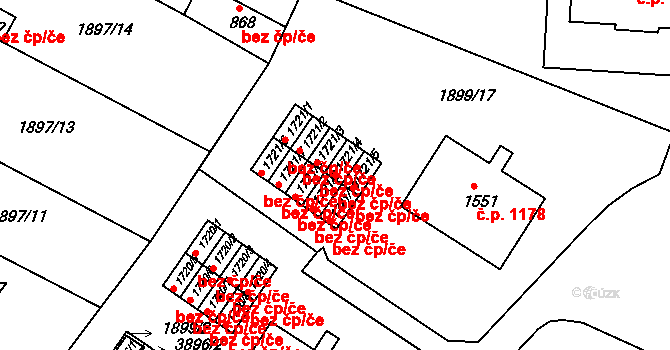 Humpolec 43528392 na parcele st. 1721/4 v KÚ Humpolec, Katastrální mapa