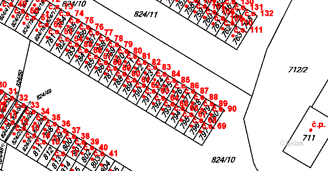 Šumbark 85, Havířov na parcele st. 775 v KÚ Šumbark, Katastrální mapa
