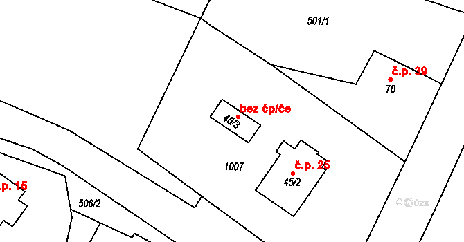 Ždánov 45206392 na parcele st. 45/3 v KÚ Ždánov, Katastrální mapa