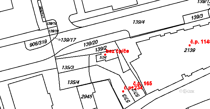 Zlín 48406392 na parcele st. 57/4 v KÚ Malenovice u Zlína, Katastrální mapa